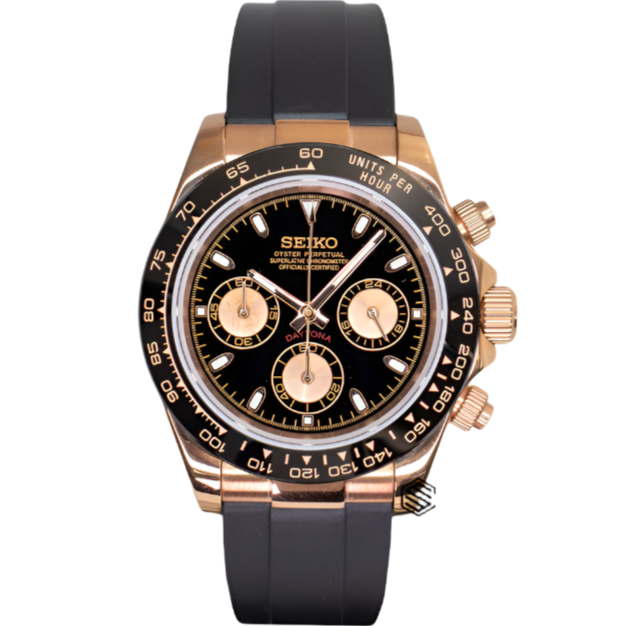 DAYTONA SEIKO MOD ROSE GOLD (BLACK)