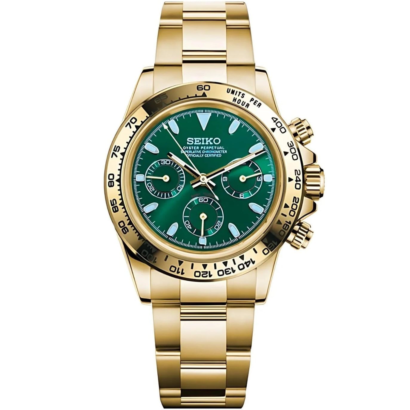 DAYTONA SEIKO MOD GREEN GOLD