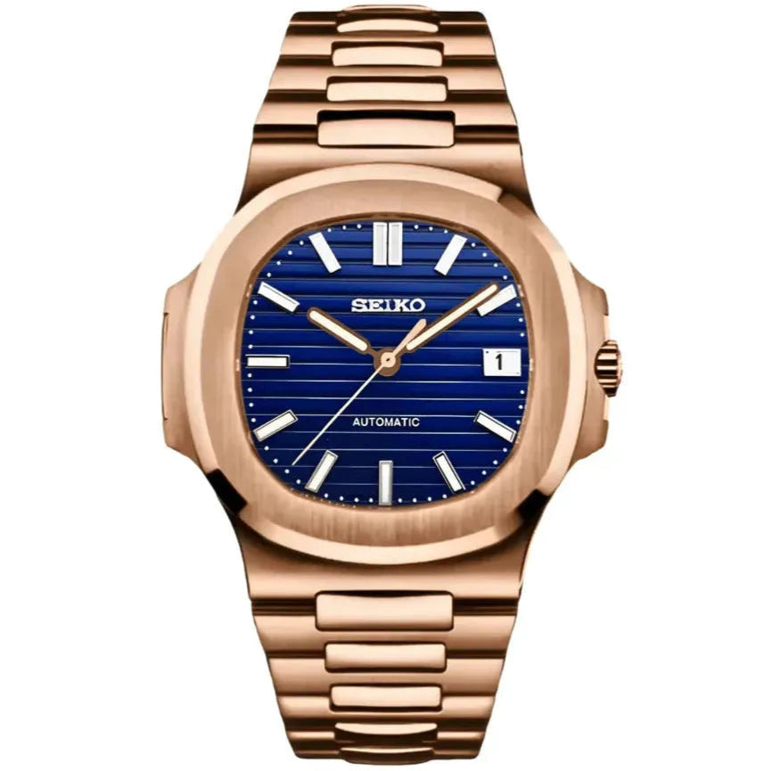NAUTILUS SEIKO MOD ROSE GOLD (BLUE DIAL)