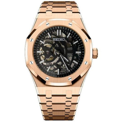 ROYAL OAK SEIKO MOD ROSE GOLD SKELETON