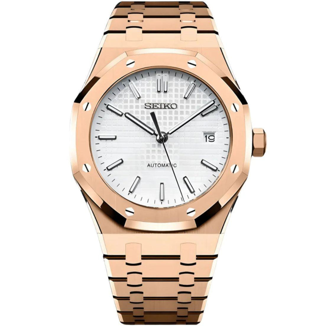 ROYAL OAK SEIKO MOD ROSE GOLD (WHITE)