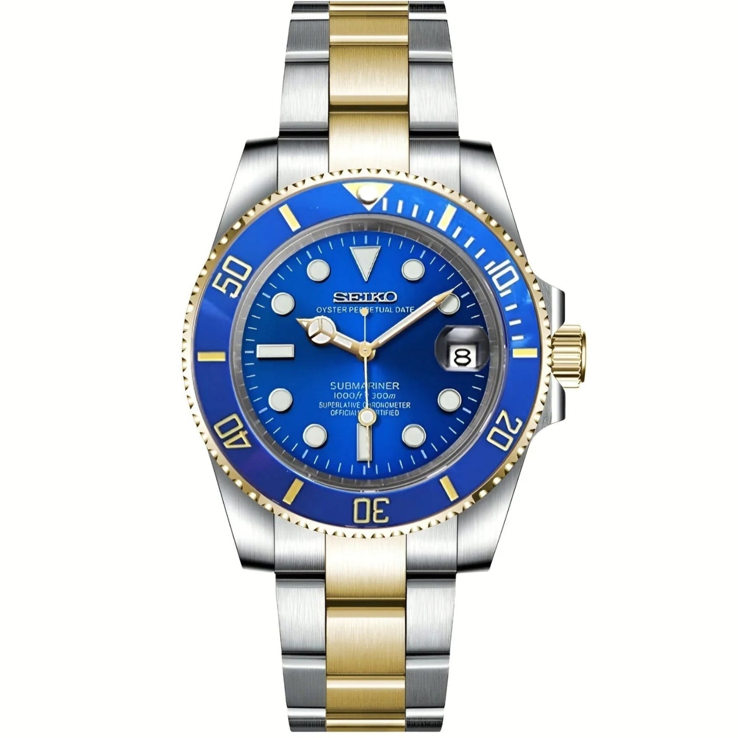 SUBMARINER SEIKO MOD TWO TONE (OCEAN BLUE)