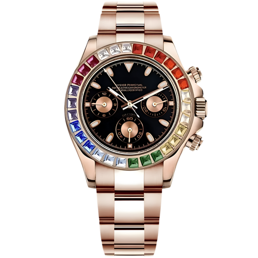 RAINBOW DAYTONA SEIKO MOD ROSE GOLD