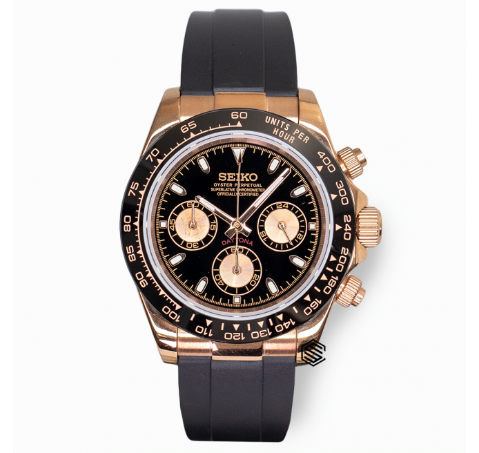 DAYTONA SEIKO MOD ROSE GOLD (BLACK)