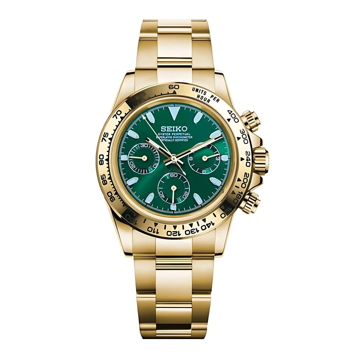 DAYTONA SEIKO MOD GREEN GOLD