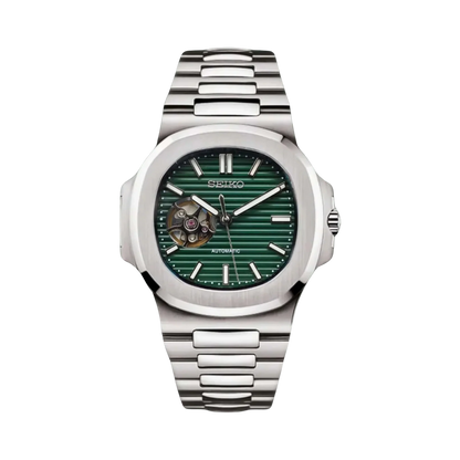 NAUTILUS SEIKO MOD OLIVE GREEN OPEN HEART