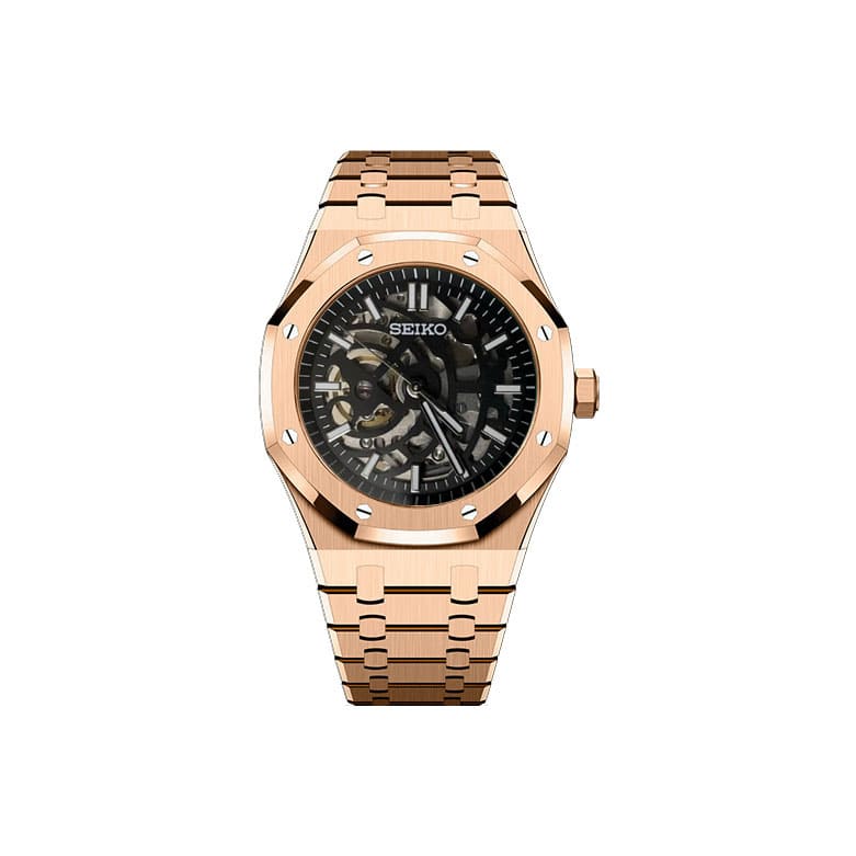 ROYAL OAK SEIKO MOD ROSE GOLD SKELETON