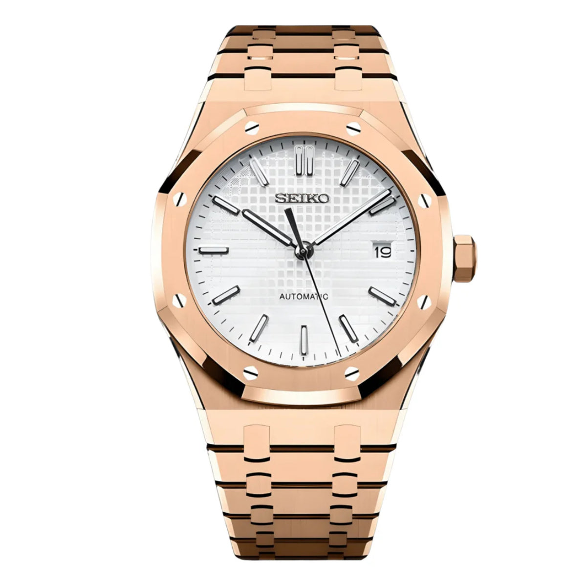 ROYAL OAK SEIKO MOD ROSE GOLD (WHITE)