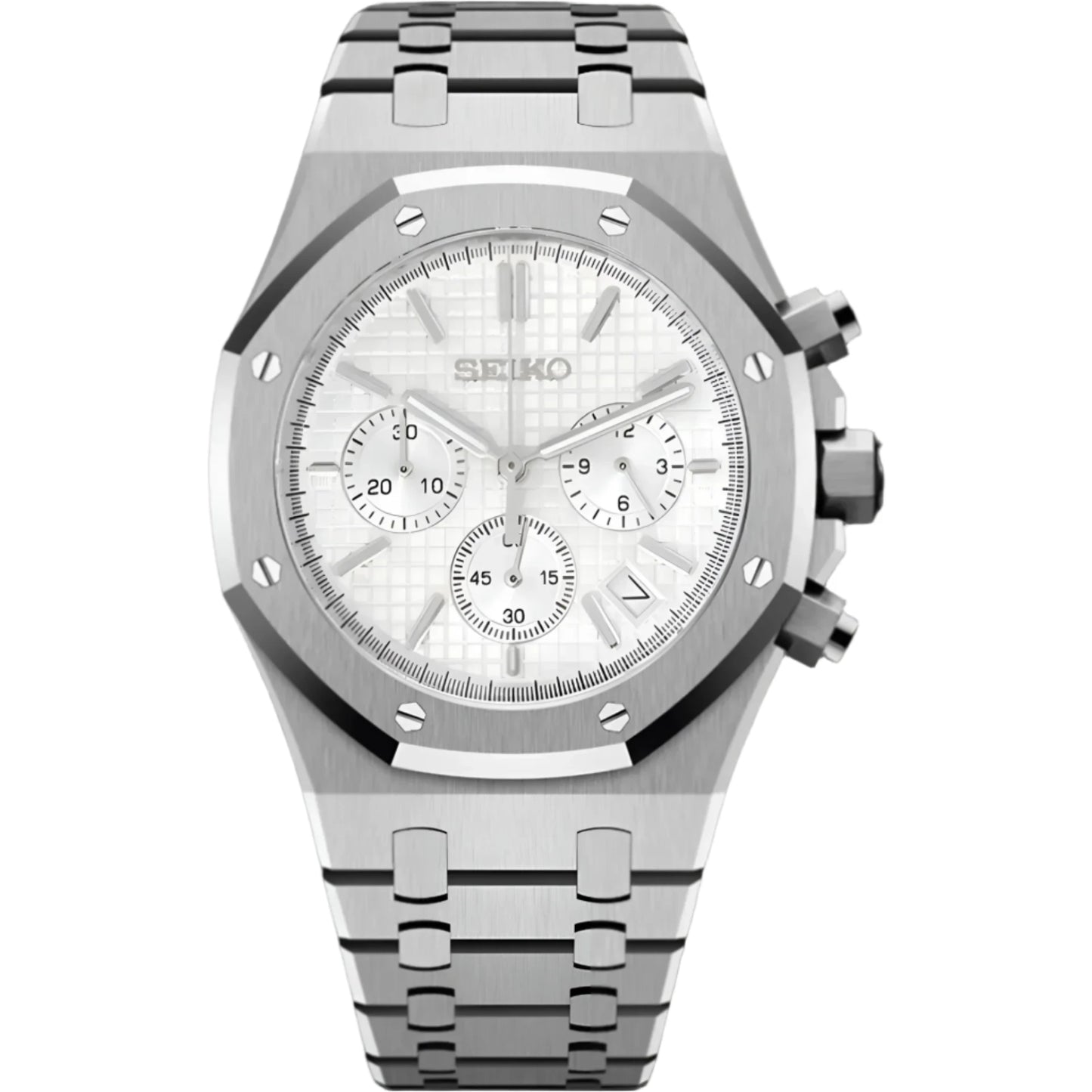 ROYAL OAK SEIKO MOD (WHITE CHRONOGRAPH)