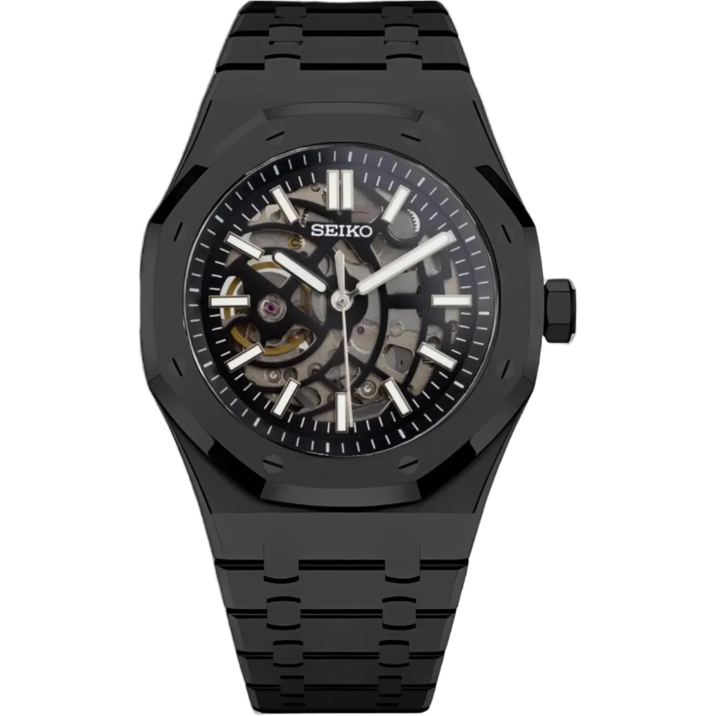 ROYAL OAK SEIKO MOD SKELETON (BLACKED OUT)