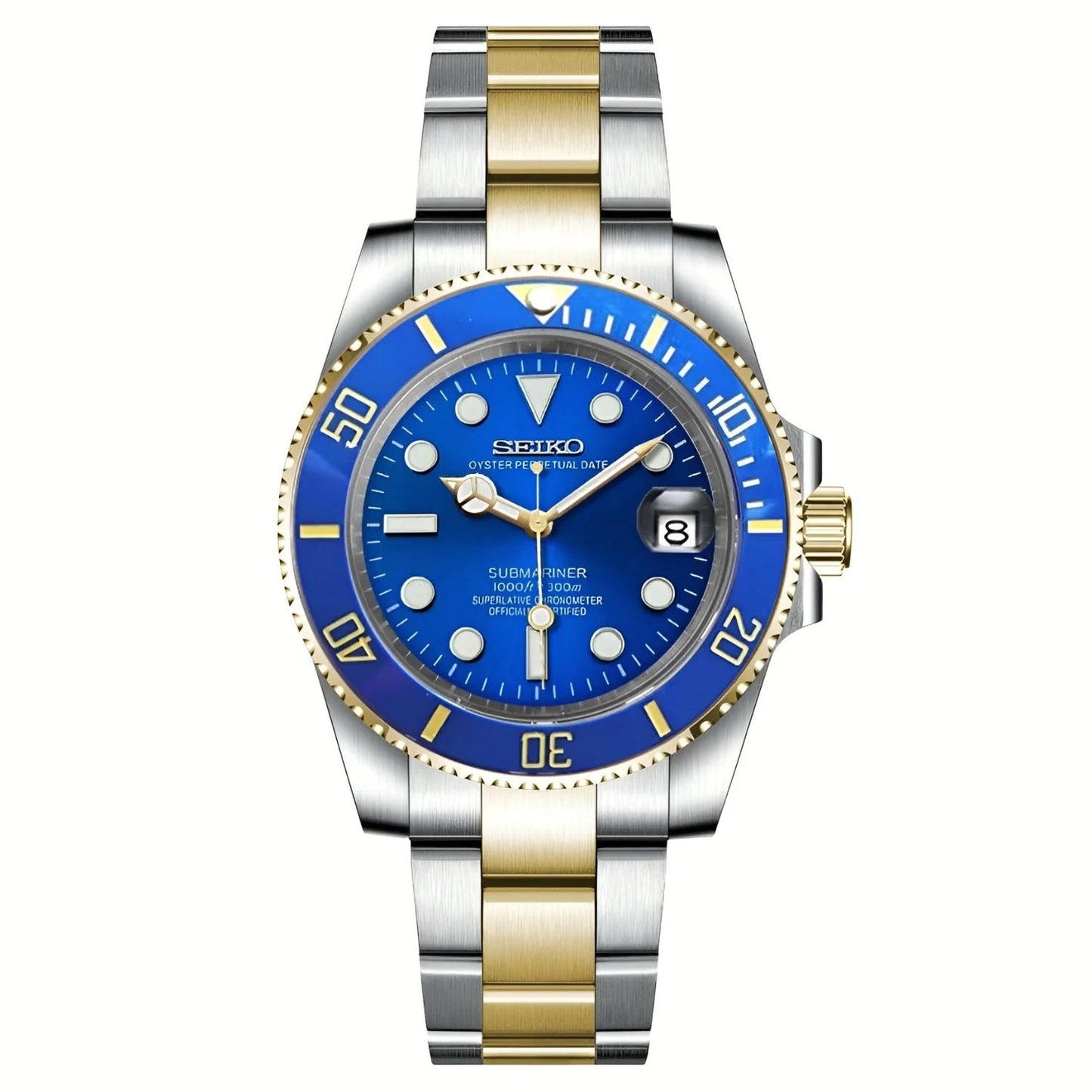 SUBMARINER SEIKO MOD TWO TONE (OCEAN BLUE)